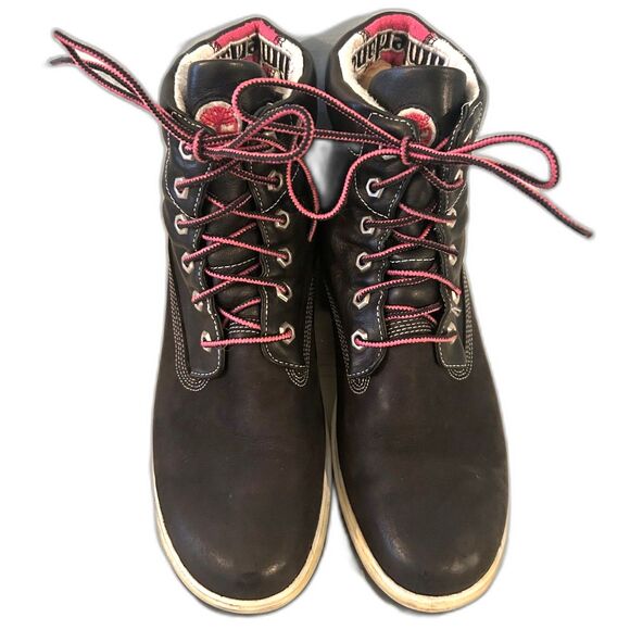 Timberland Black Leather Boots - Size 7.5 - Picture 2 of 8